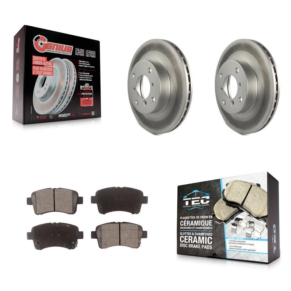 Front Coated Disc Brake Rotors And Ceramic Pads Kit For 2002-2005 Suzuki Aerio KGT-100261