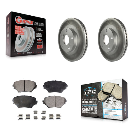 Front Coated Disc Brake Rotors And Ceramic Pads Kit For Toyota RAV4 KGT-100262