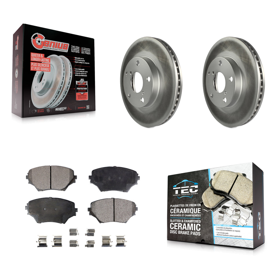 Front Coated Disc Brake Rotors And Ceramic Pads Kit For Toyota RAV4 KGT-100262