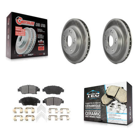Front Coated Disc Brake Rotors And Ceramic Pads Kit For Honda Civic Acura RSX CR-Z KGT-100270