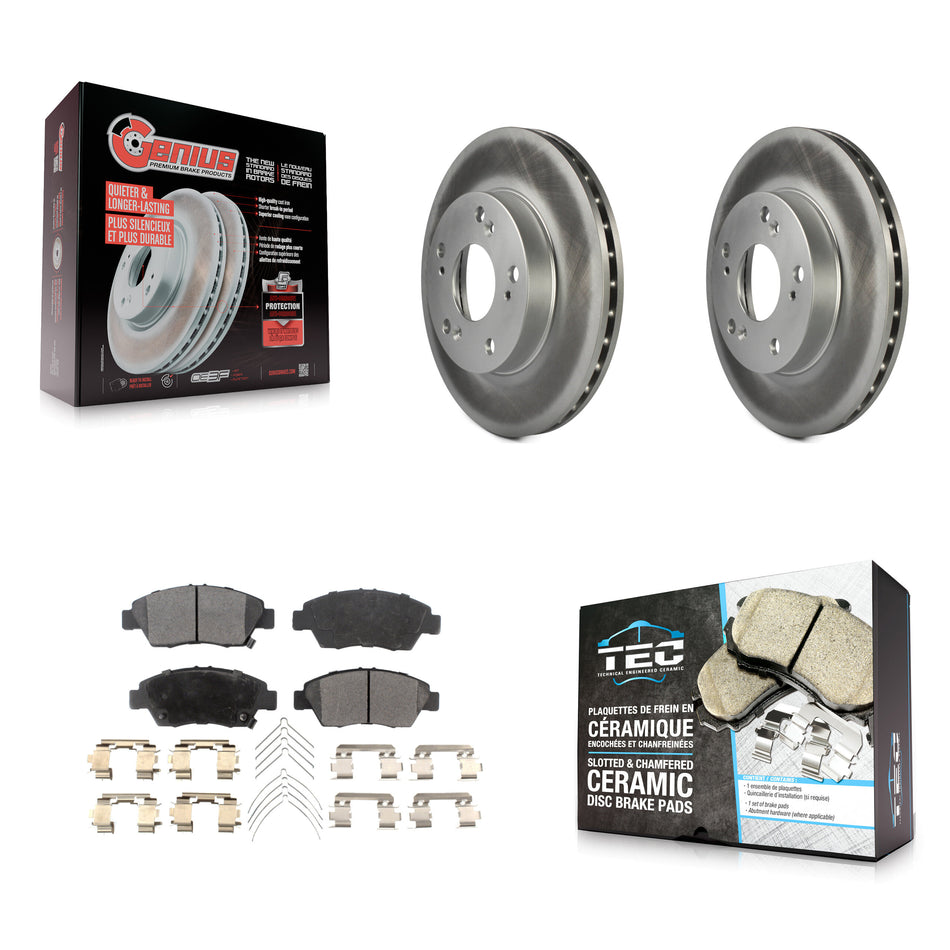 Front Coated Disc Brake Rotors And Ceramic Pads Kit For Honda Civic Acura RSX CR-Z KGT-100270