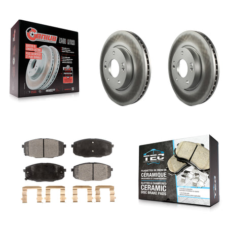 Front Coated Disc Brake Rotors And Ceramic Pads Kit For Hyundai Elantra KGT-100278