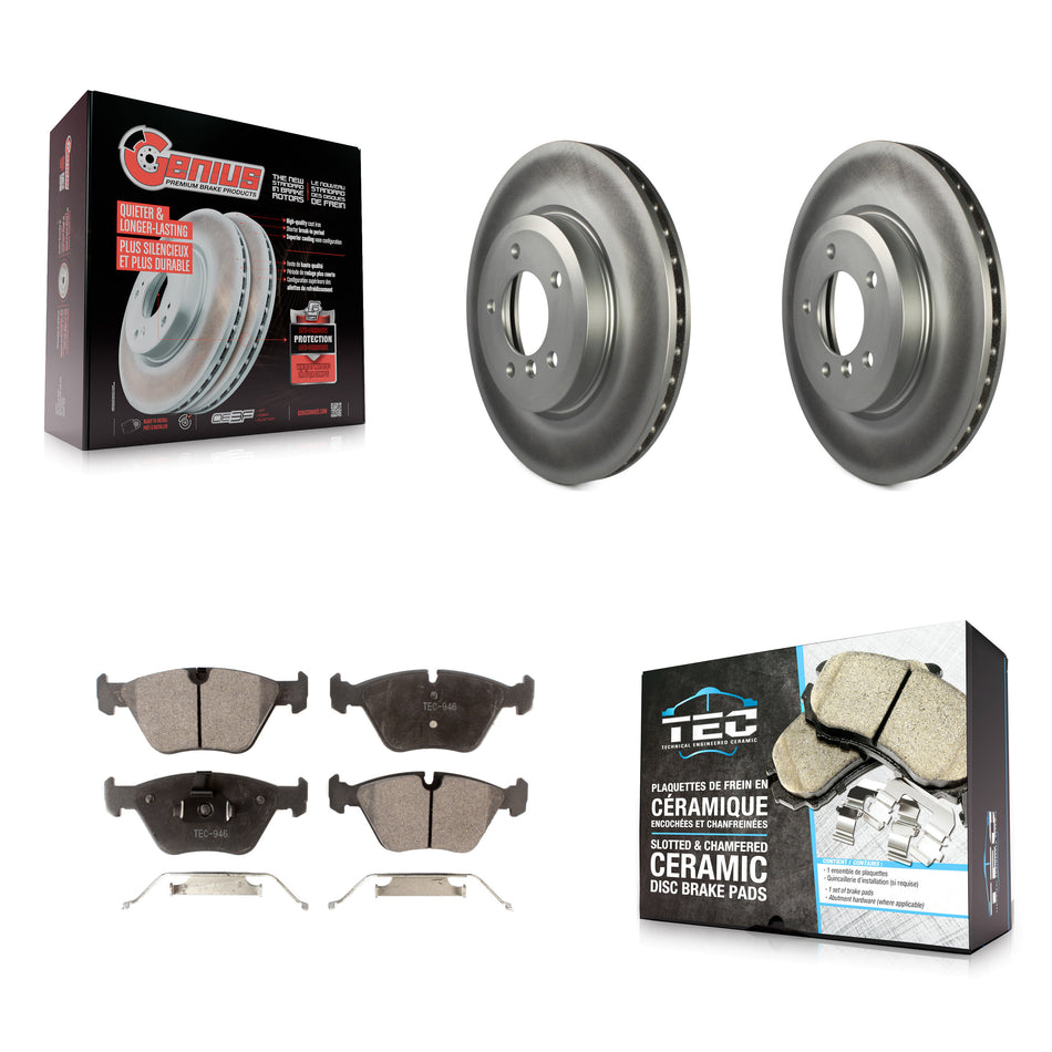 Front Coated Disc Brake Rotors And Ceramic Pads Kit For BMW 330Ci Z4 330i 330xi KGT-100284