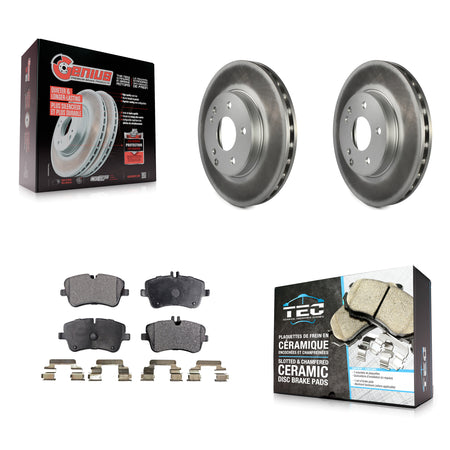 Front Coated Disc Brake Rotors And Ceramic Pads Kit For Mercedes-Benz C230 C240 KGT-100285