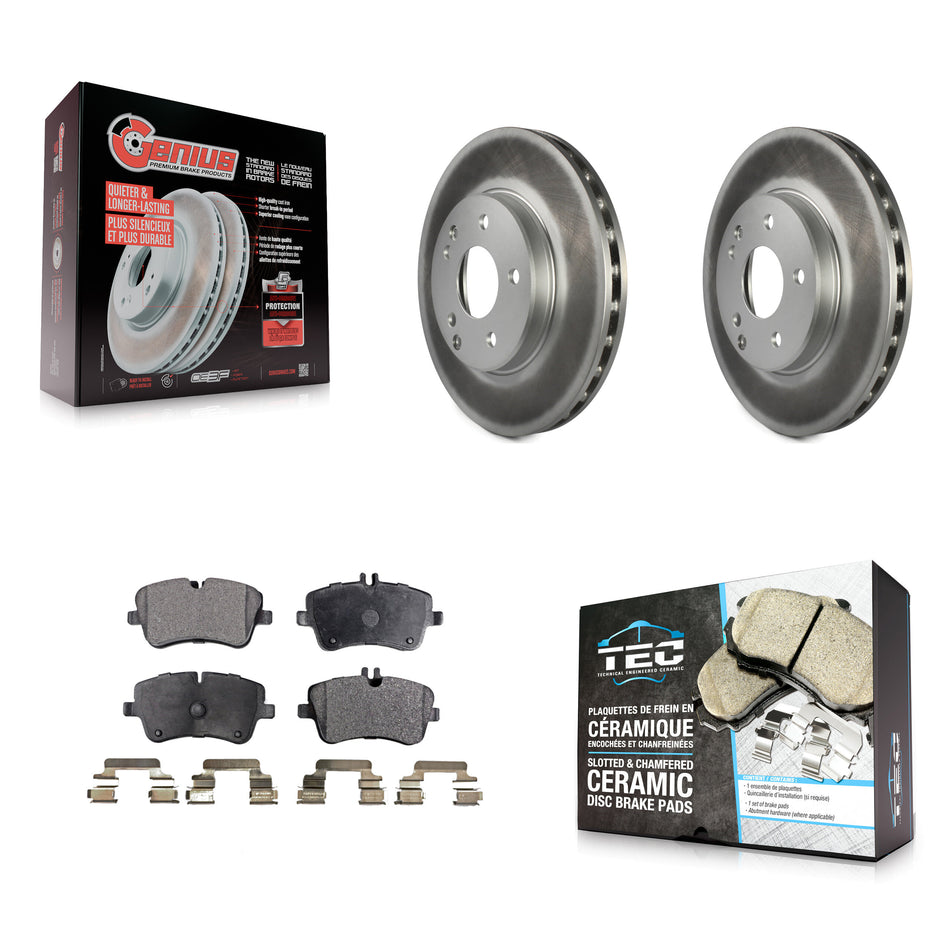 Front Coated Disc Brake Rotors And Ceramic Pads Kit For Mercedes-Benz C230 C240 KGT-100285