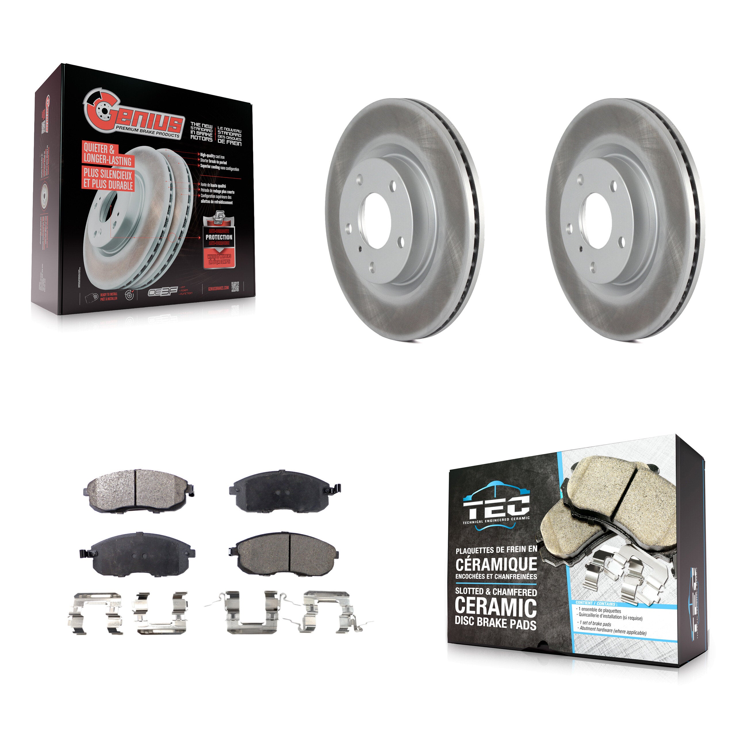 Front Coated Disc Brake Rotors And Ceramic Pads Kit For INFINITI G35 Nissan 350Z KGT-100288