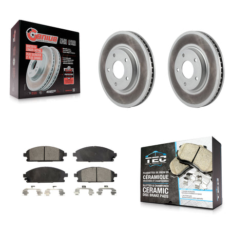 Front Coated Disc Brake Rotors And Ceramic Pads Kit For 2004-2009 Nissan Quest KGT-100291