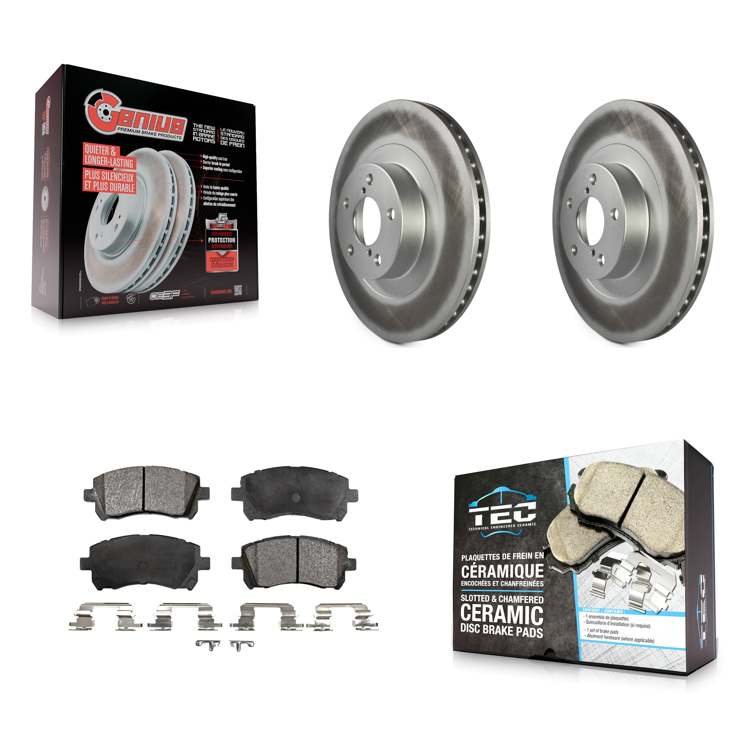 Front Coated Disc Brake Rotors And Ceramic Pads Kit For Subaru Impreza Outback Legacy KGT-100296