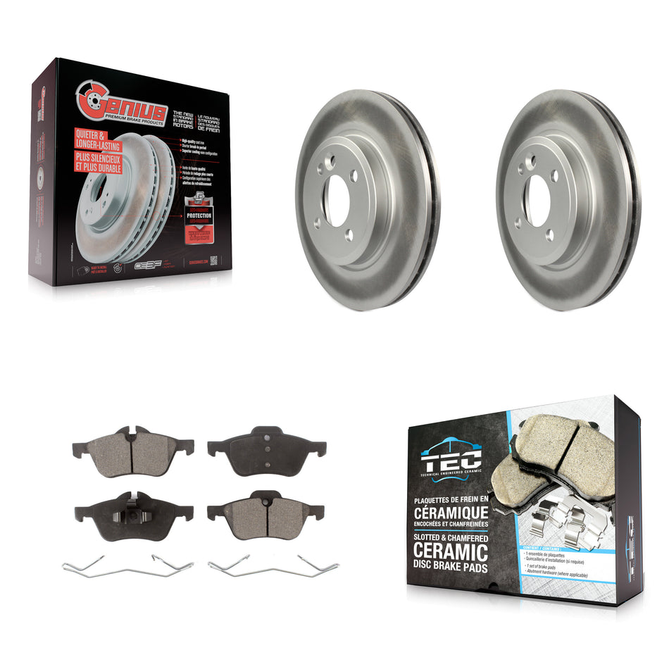Front Coated Brake Rotors Ceramic Pad Kit For Mini Cooper With 276mm Diameter Rotor KGT-100298