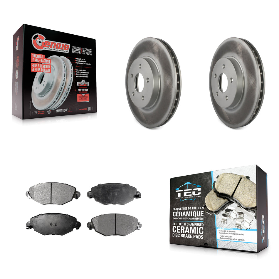 Front Coated Disc Brake Rotors And Ceramic Pads Kit For 2002-2008 Jaguar X-Type KGT-100307