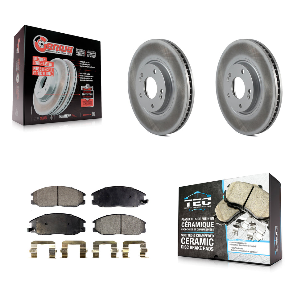 Front Coated Disc Brake Rotors And Ceramic Pads Kit For Kia Amanti Hyundai XG350 KGT-100311