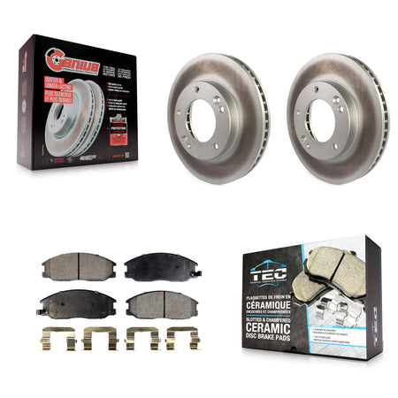 Front Coated Disc Brake Rotors And Ceramic Pads Kit For 2003-2006 Kia Sorento KGT-100326