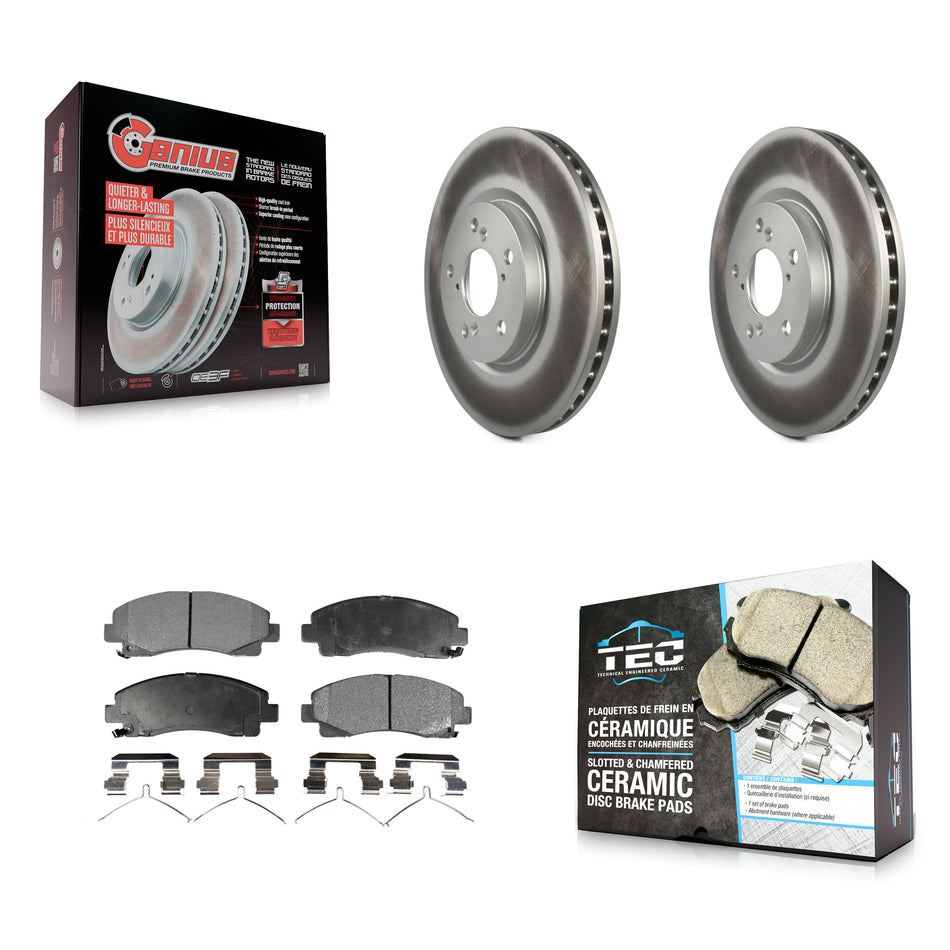 Front Coated Disc Brake Rotors And Ceramic Pads Kit For 2006-2014 Honda Ridgeline KGT-100335