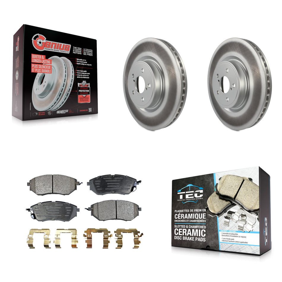 Front Coated Disc Brake Rotors And Ceramic Pads Kit For Subaru Forester Outback Legacy KGT-100337