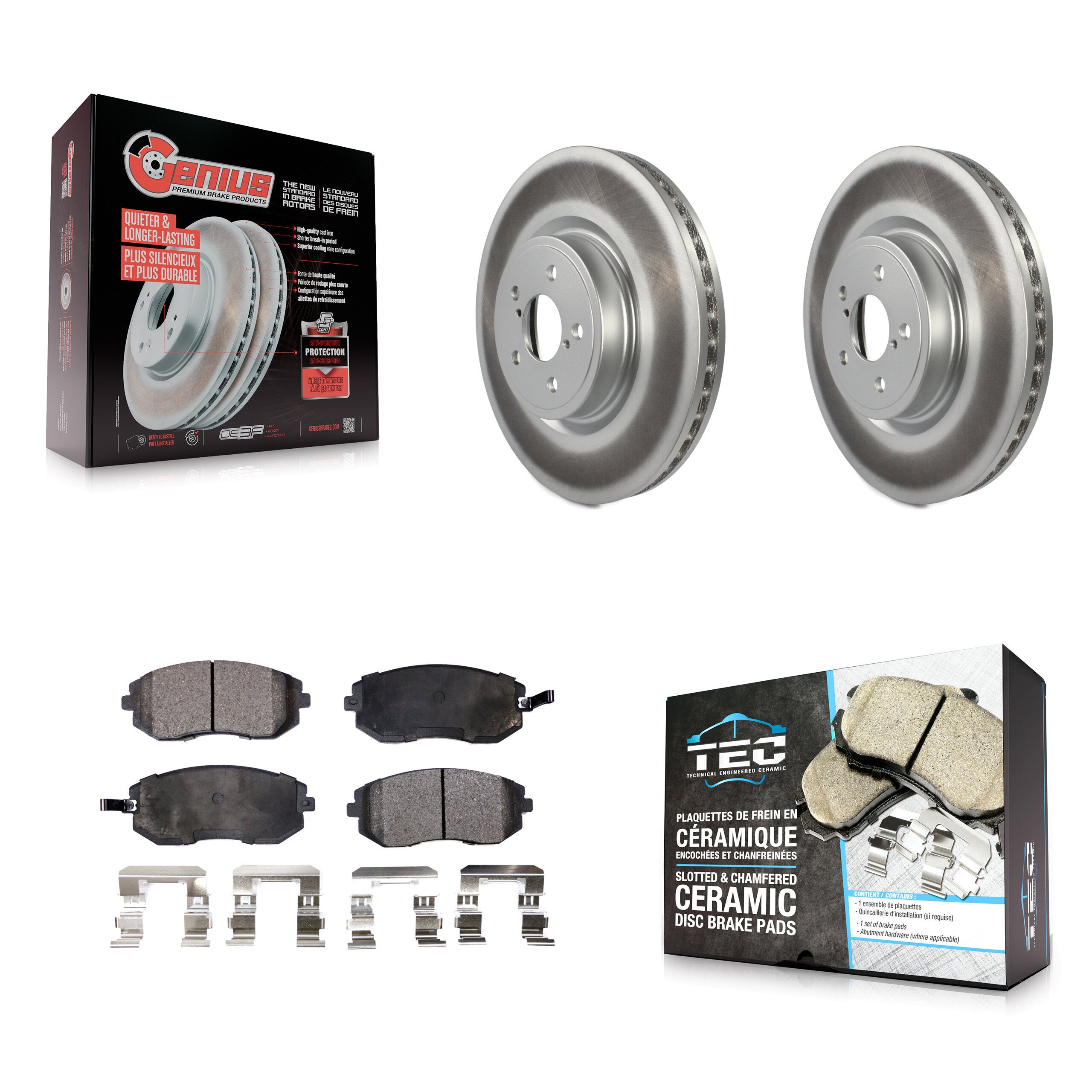 Front Coated Disc Brake Rotors And Ceramic Pads Kit For Subaru Legacy KGT-100338