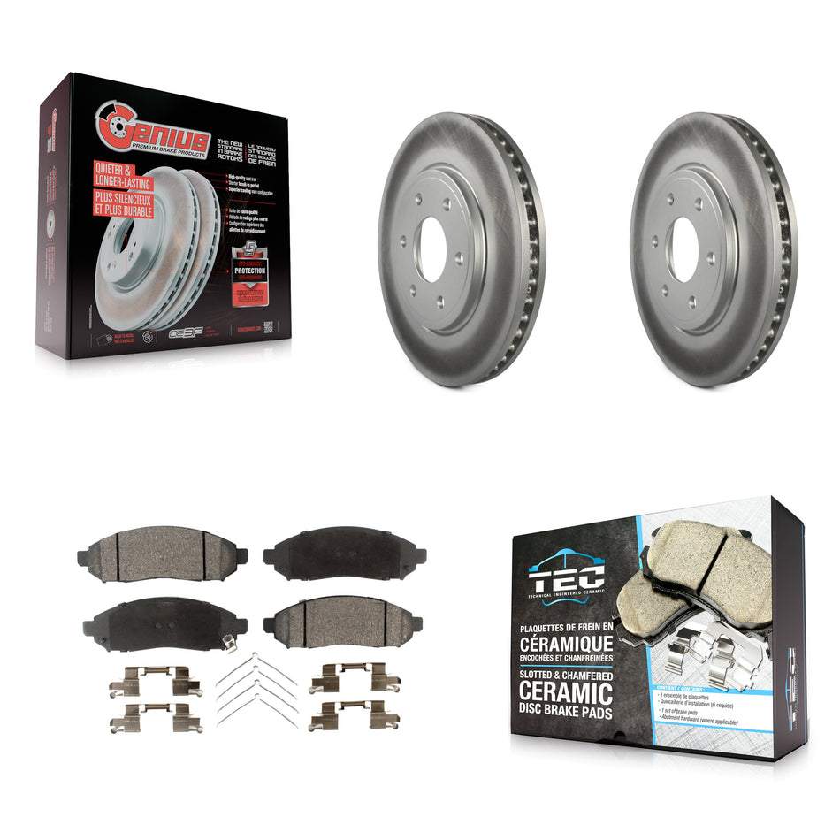 Front Coated Disc Brake Rotors And Ceramic Pads Kit For Nissan Frontier Suzuki Equator KGT-100339