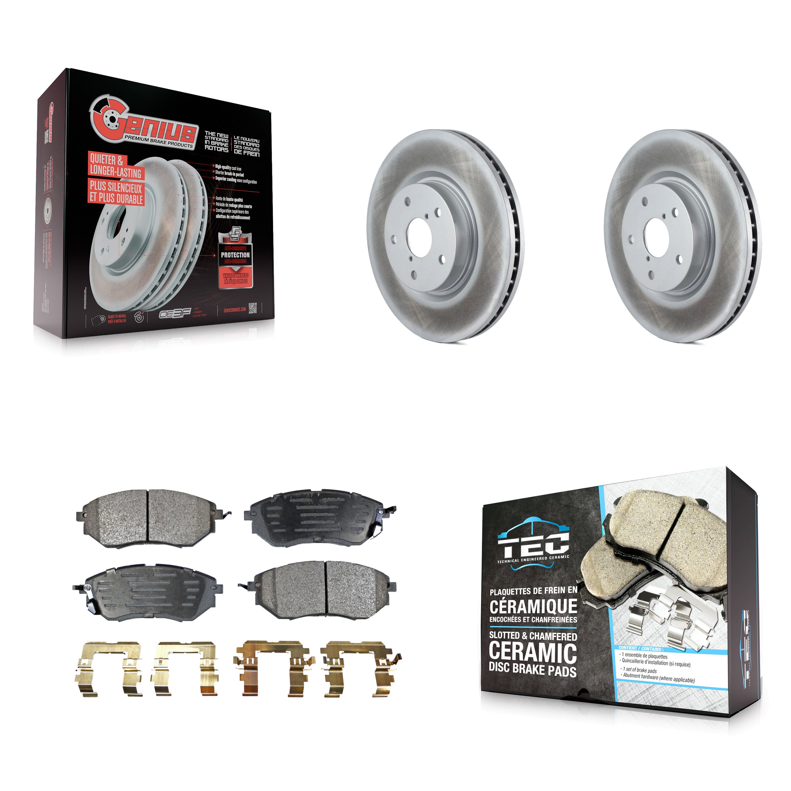 Front Coated Disc Brake Rotors & Ceramic Pad Kit For Subaru Outback WRX Legacy Tribeca B9 KGT-100343