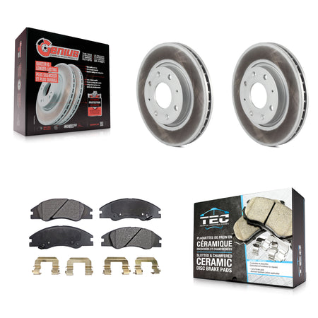 Front Coated Disc Brake Rotors And Ceramic Pads Kit For Kia Spectra Spectra5 KGT-100348