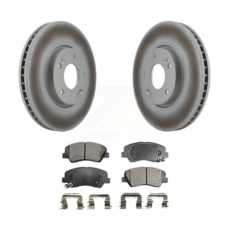 Front Coat Brake Rotor Ceramic Pad Kit For 2014 Kia Forte With 300mm Diameter KGT-100366