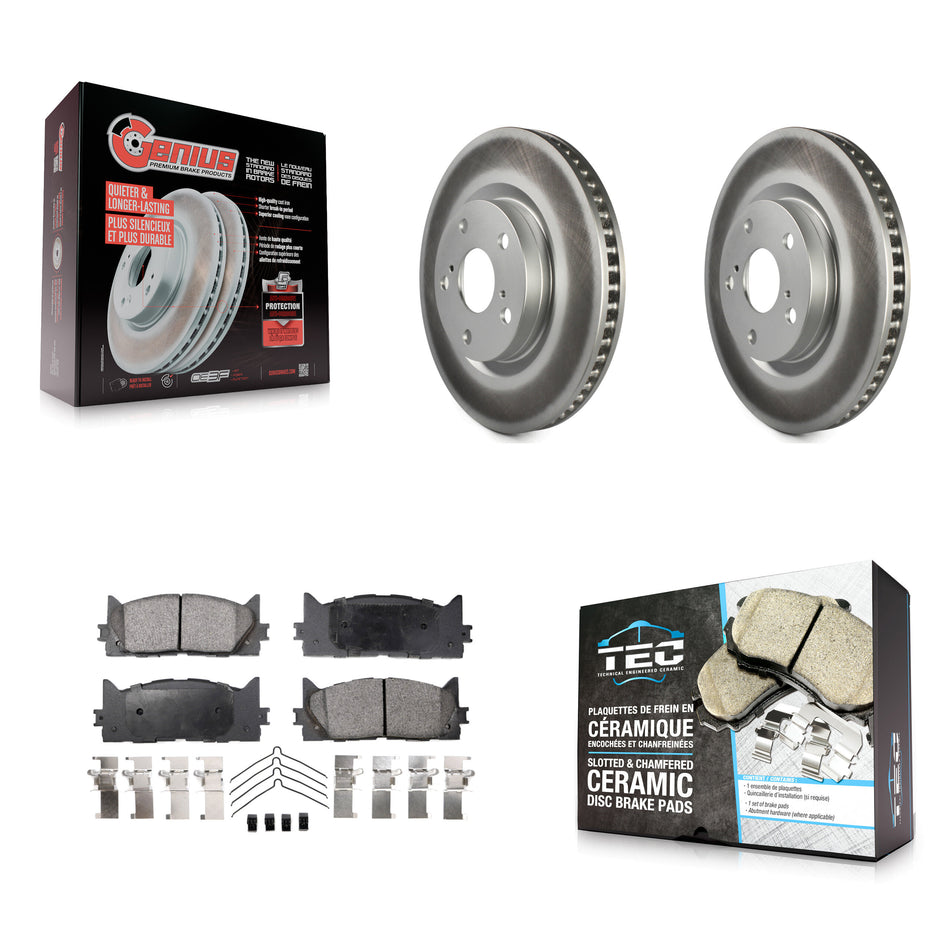 Front Coated Disc Brake Rotors Ceramic Pad Kit For Toyota Camry Lexus ES350 Avalon ES300h KGT-100377