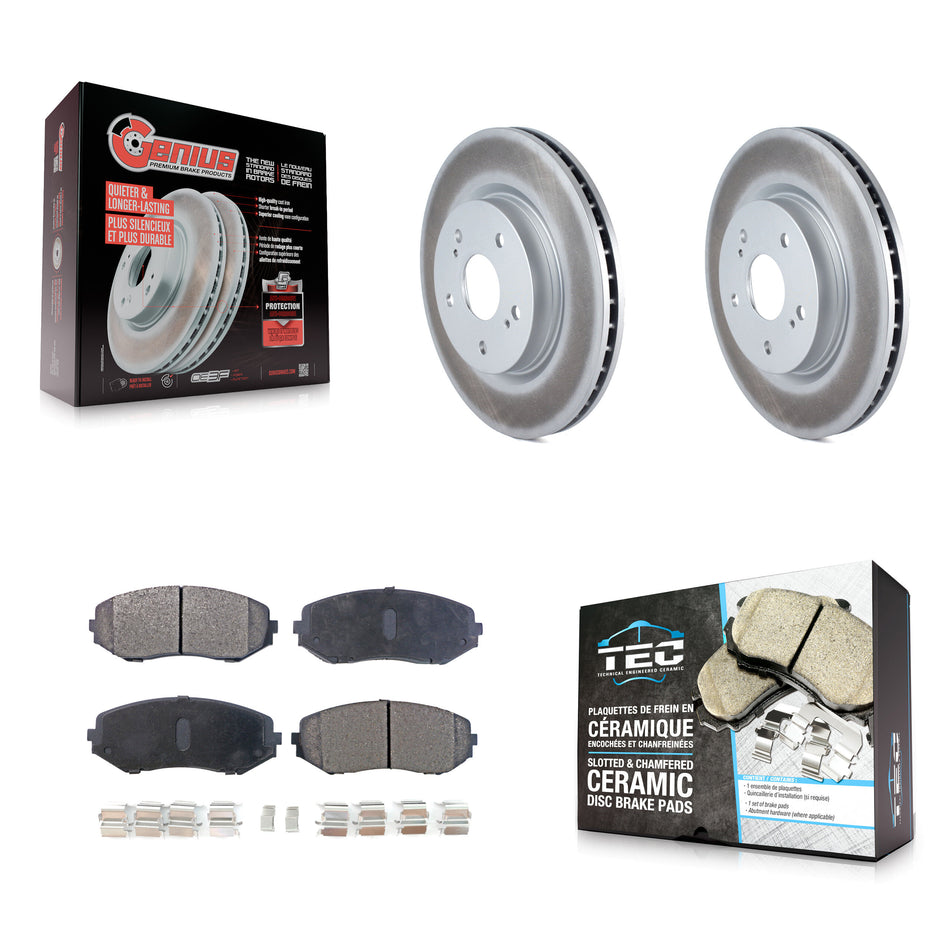 Front Coated Disc Brake Rotors And Ceramic Pads Kit For 2006-2013 Suzuki Grand Vitara KGT-100386