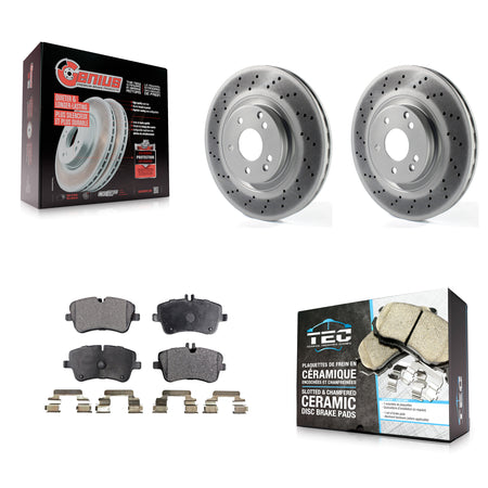 Front Coated Brake Rotor Ceramic Pad Kit For 2004 Mercedes-Benz C320 Wagon/Coupe with RWD KGT-100390