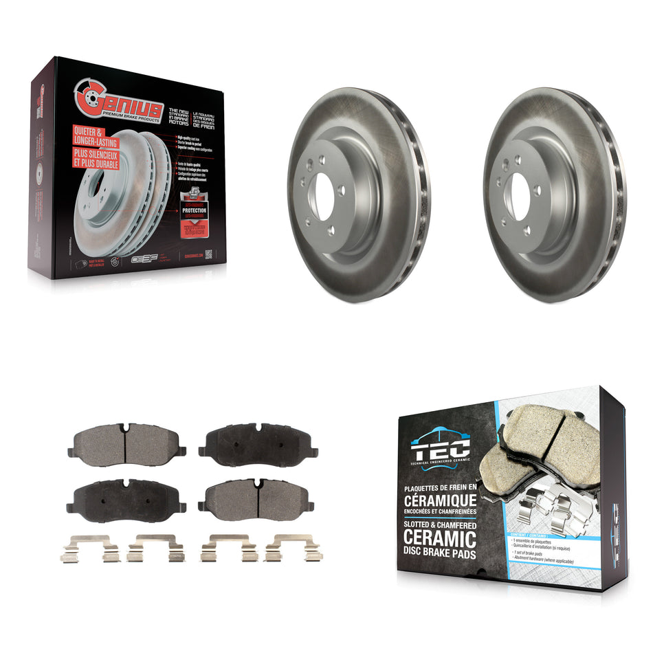Front Coat Brake Rotors Ceramic Pad Kit For 2006-2007 Land Rover Range Sport Supercharged KGT-100392