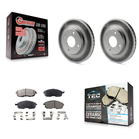 Front Coated Disc Brake Rotors And Ceramic Pads Kit For Nissan Versa Sentra Cube KGT-100403