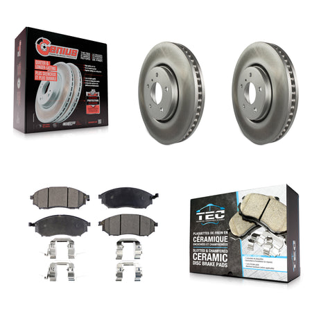 Front Coated Disc Brake Rotors And Ceramic Pads Kit For INFINITI FX35 FX37 FX45 KGT-100406