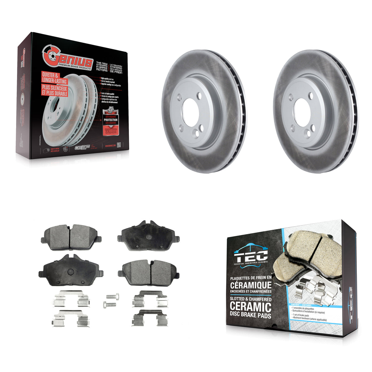 Front Coated Disc Brake Rotors And Ceramic Pads Kit For Mini Cooper KGT-100417