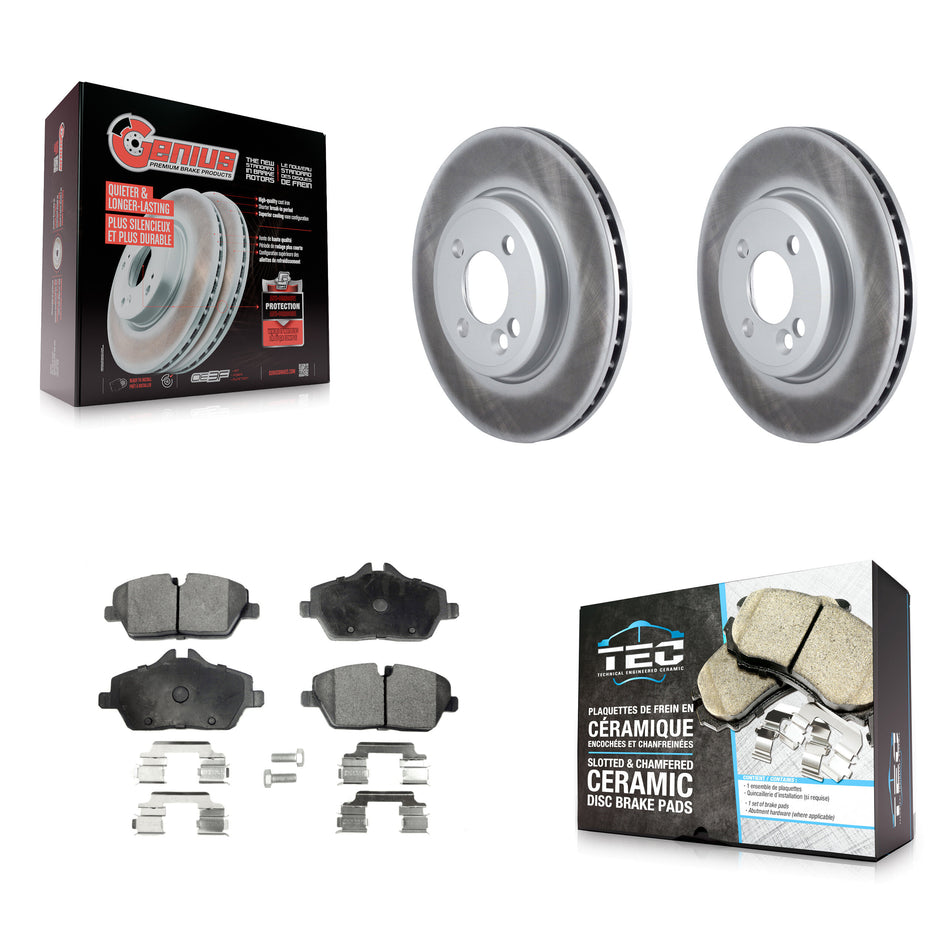 Front Coated Disc Brake Rotors And Ceramic Pads Kit For Mini Cooper KGT-100417