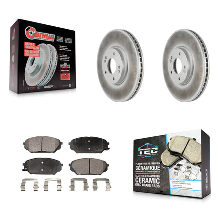 Front Coated Disc Brake Rotors And Ceramic Pads Kit For 2007-2012 Hyundai Veracruz KGT-100422