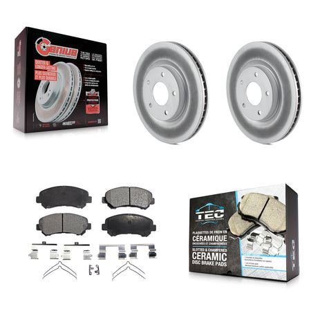 Front Coated Disc Brake Rotors And Ceramic Pads Kit For Nissan Rogue Select KGT-100424