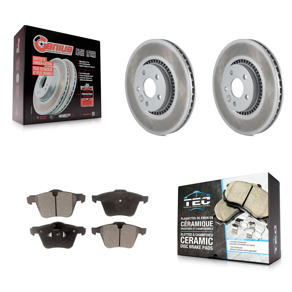 Front Coat Disc Brake Rotors Ceramic Pad Kit For Volvo XC70 S60 V60 S80 Cross Country V70 KGT-100427