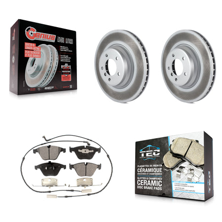 Front Coated Disc Brake Rotor And Ceramic Pad Kit For BMW 335i xDrive X1 335xi 335is 335d KGT-100432