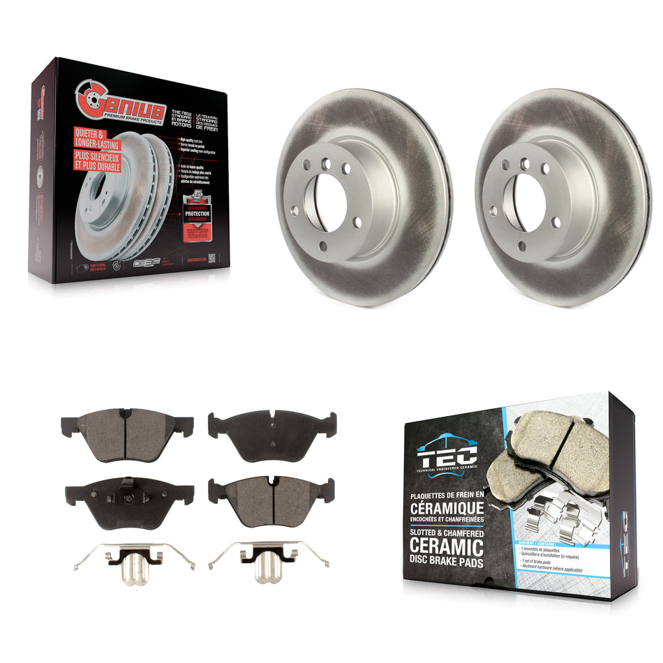 Front Coated Disc Brake Rotors And Ceramic Pads Kit For BMW X1 328xi KGT-100433
