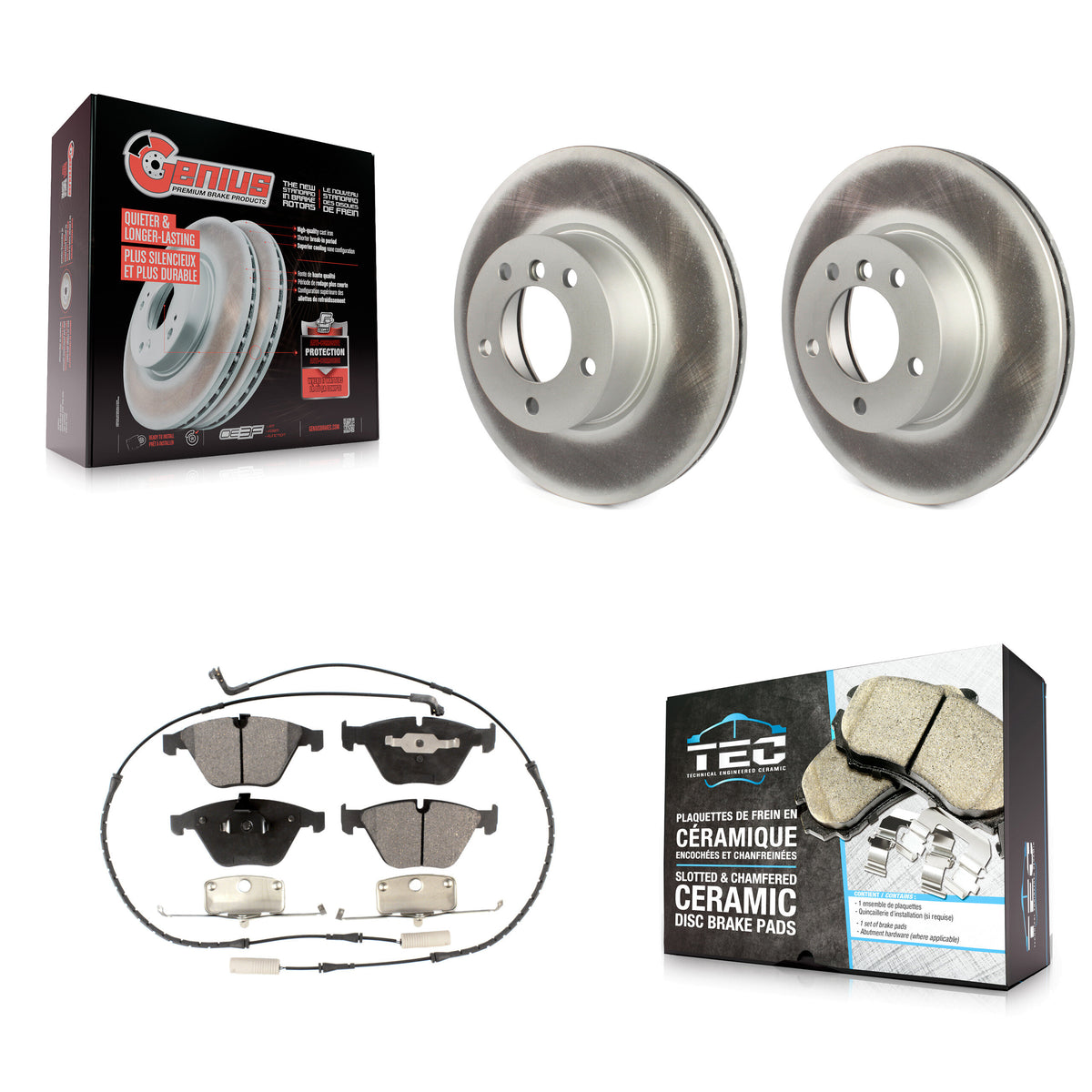 Front Coated Disc Brake Rotors And Ceramic Pads Kit For BMW 328i xDrive 323i X1 328xi KGT-100436
