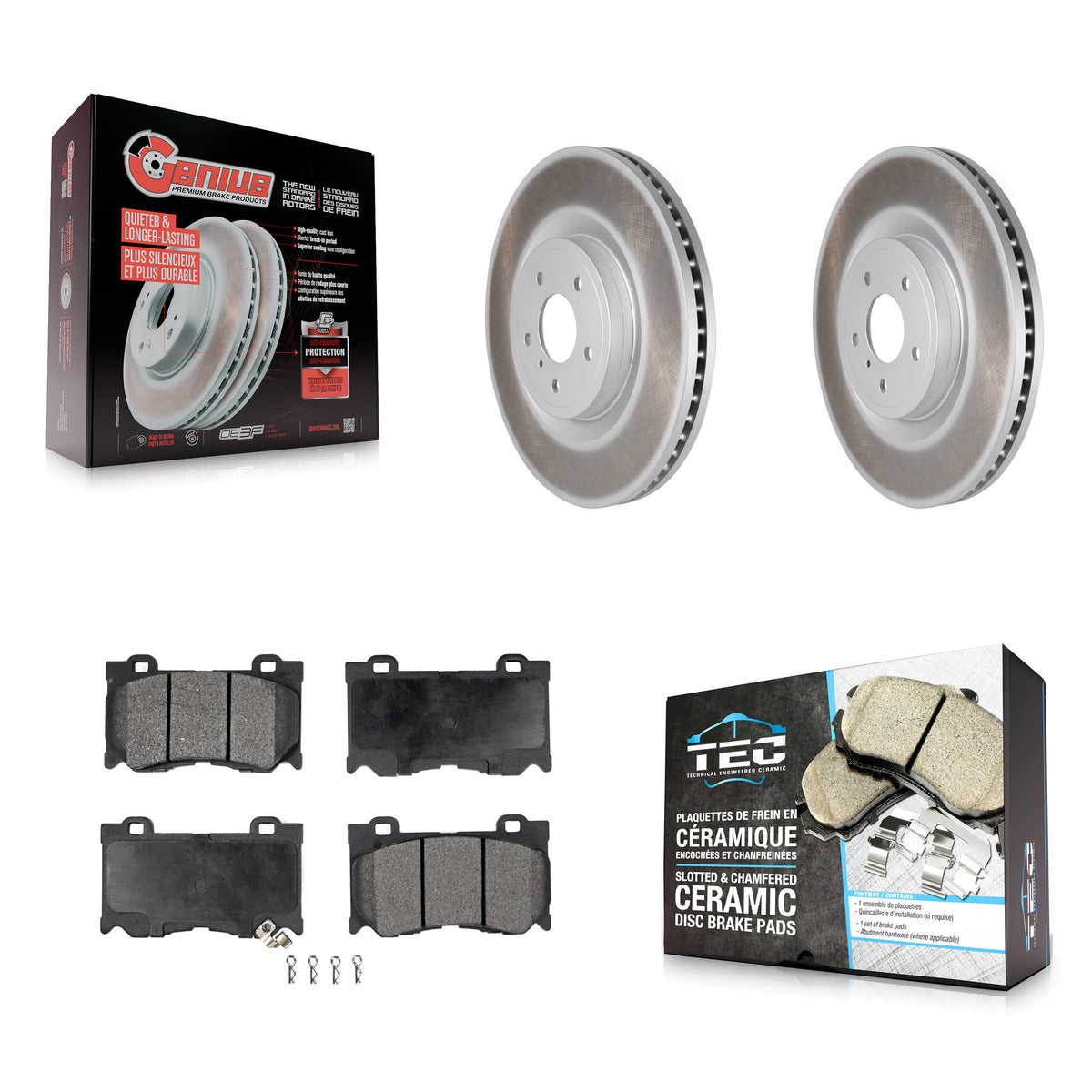 Front Coated Brake Rotors Ceramic Pad Kit For INFINITI Q50 G37 Nissan 370Z Q60 M37 FX50 Z KGT-100438