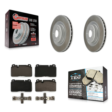 Front Coated Disc Brake Rotors And Ceramic Pads Kit For Audi Q5 KGT-100445