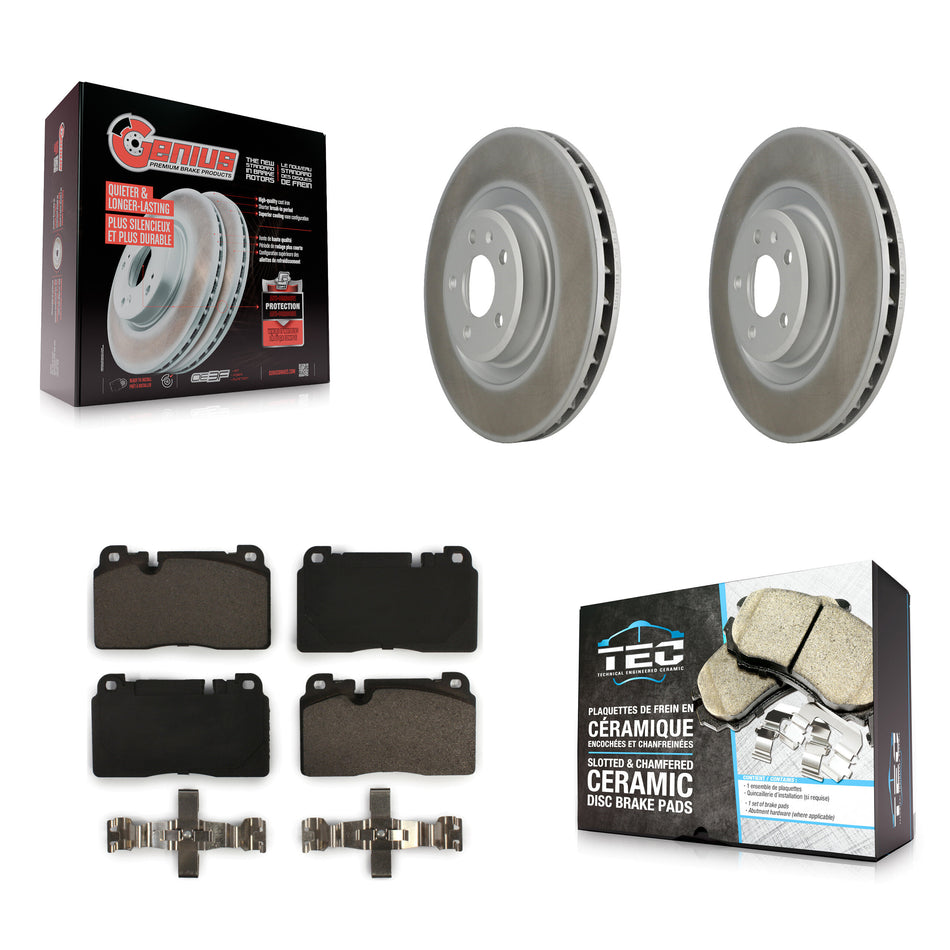 Front Coated Disc Brake Rotors And Ceramic Pads Kit For Audi Q5 KGT-100445