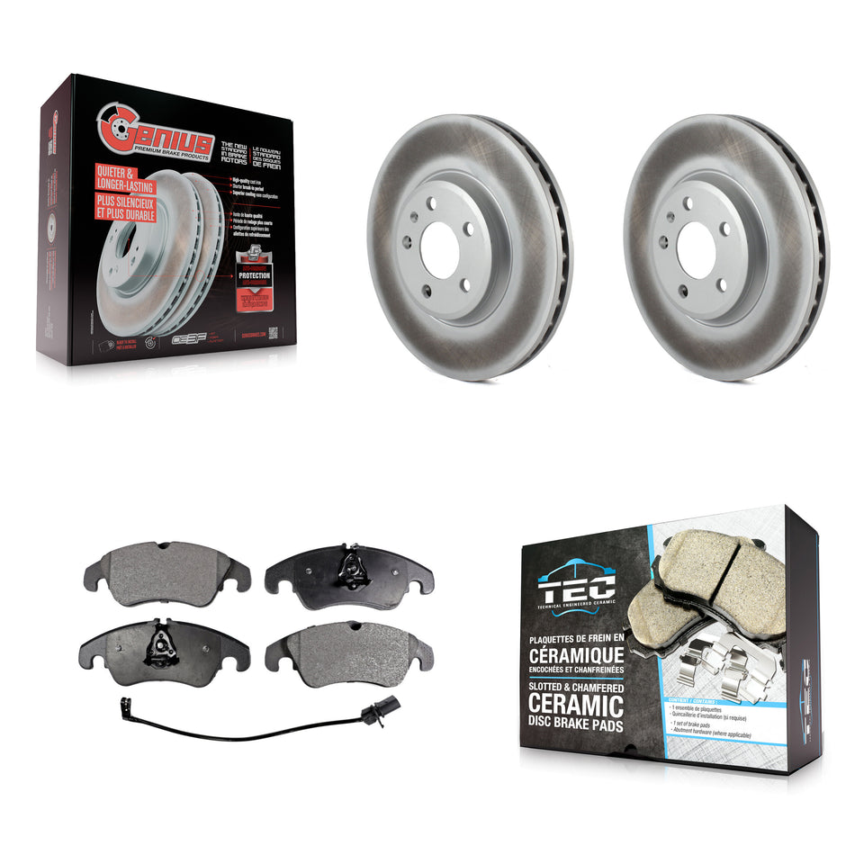 Front Coated Disc Brake Rotors And Ceramic Pads Kit For Audi A4 Quattro Q5 A5 allroad KGT-100446