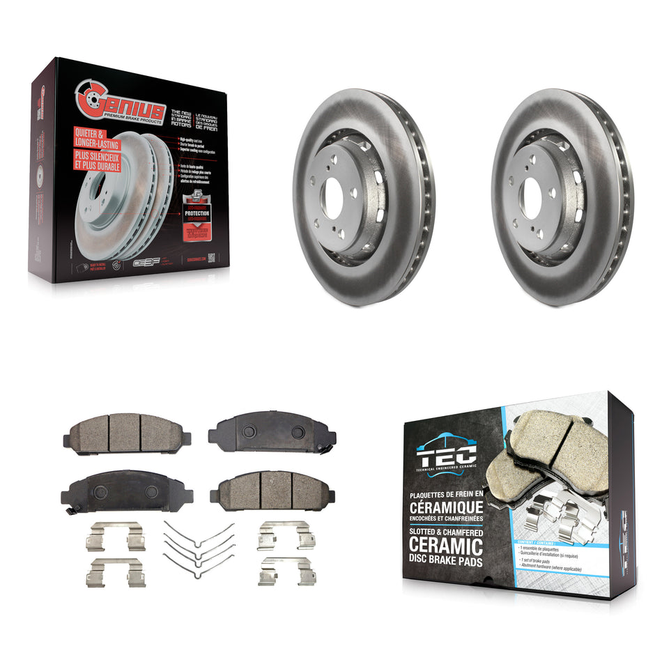 Front Coated Disc Brake Rotors And Ceramic Pads Kit For 2009-2016 Toyota Venza KGT-100453