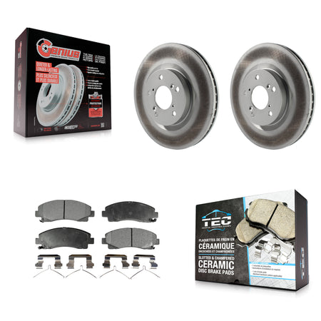 Front Coated Disc Brake Rotors And Ceramic Pads Kit For 2009-2014 Acura TL KGT-100455