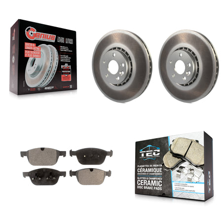 Front Coated Disc Brake Rotors And Ceramic Pads Kit For 2010-2015 Volvo XC60 KGT-100464