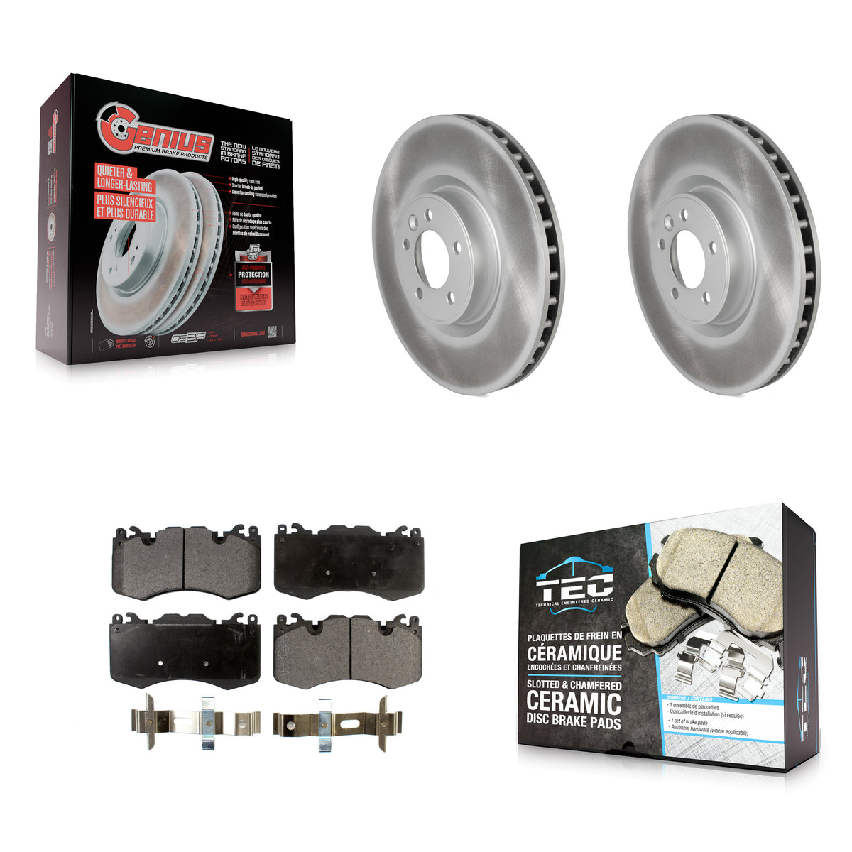Front Coated Disc Brake Rotors And Ceramic Pads Kit For Land Rover Range Sport KGT-100492