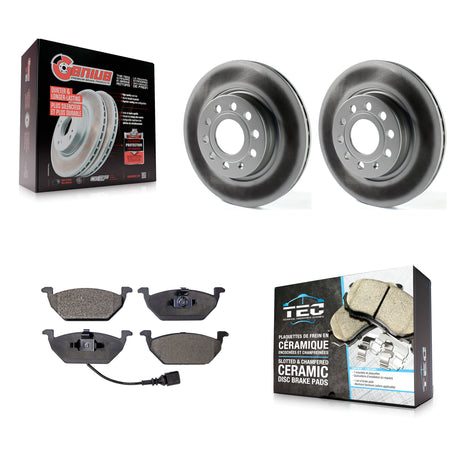 Front Coated Disc Brake Rotors And Ceramic Pads Kit For Volkswagen Jetta KGT-100494
