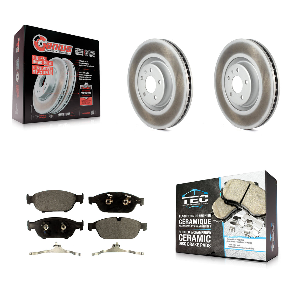 Front Coated Disc Brake Rotors And Ceramic Pads Kit For Audi A6 Quattro A7 A8 KGT-100497