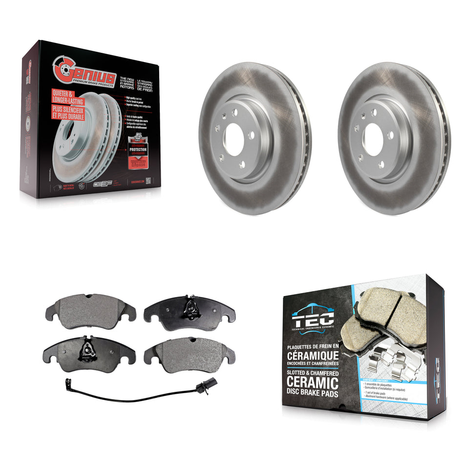 Front Coated Disc Brake Rotors Ceramic Pad Kit For Audi A4 Quattro Q5 A5 allroad A7 S5 A6 KGT-100498