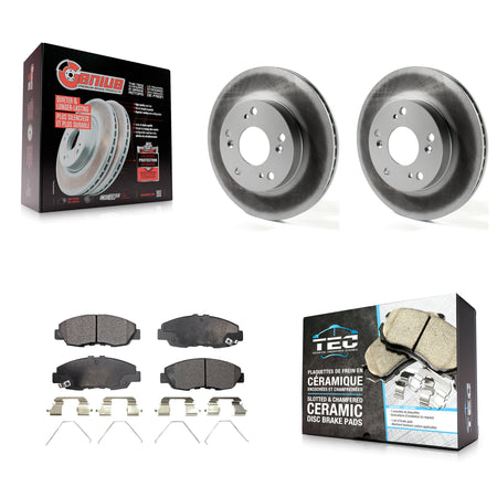 Front Coated Disc Brake Rotors And Ceramic Pads Kit For Honda Civic KGT-100502