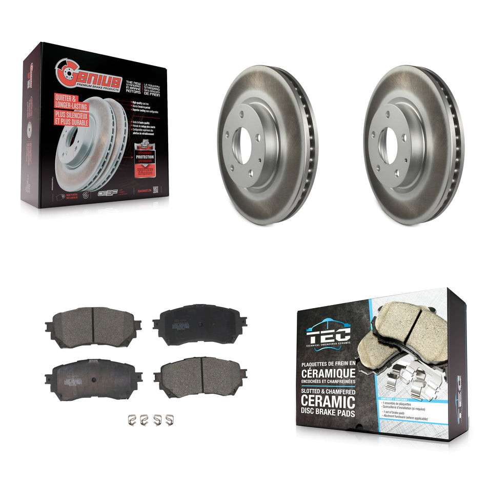 Front Coated Disc Brake Rotors And Ceramic Pads Kit For Mazda 6 KGT-100517